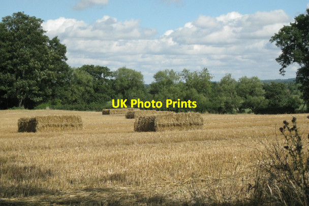Photo 6"x4" Baled wheatstraw near Barston Hall Barston c2010