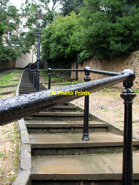 Photo 6"x4" Park Steps on a wet day Nottingham\/SK5641 c2010