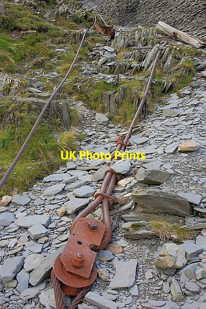 Photo 6"x4" Abandoned Aerial Ropeway Cables, Low Bank Far End\/SD3098 c2010
