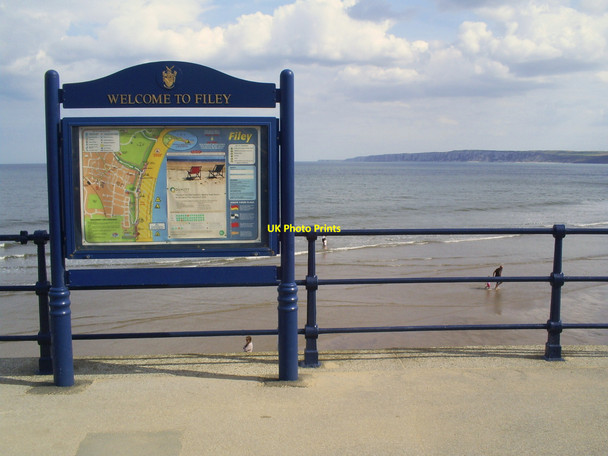 Photo 6"x4" Information board at end of Filey promenade Filey c2010