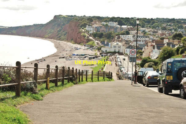 Photo 6"x4" Budleigh Salterton: View towards the Town and Beach Budleigh Salterton c2009