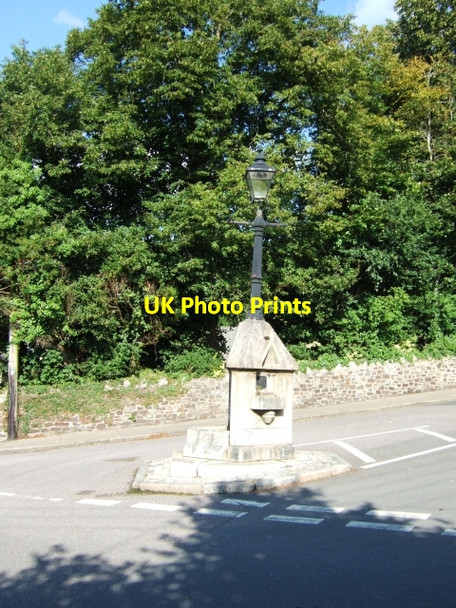 Photo 6"x4" Combined lamp, trough and drinking fountain Okehampton c2010
