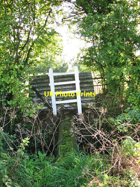 Photo 6"x4" Plank bridge and ladder over ditch Black Carr\/TM0995 c2010