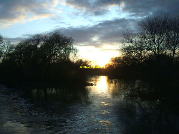Photo 6"x4" Great Ouse Sunset Offord D'Arcy c2008