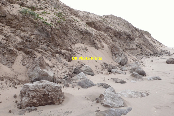 Photo 6"x4" Peat Boulders at Formby Point Formby c2010