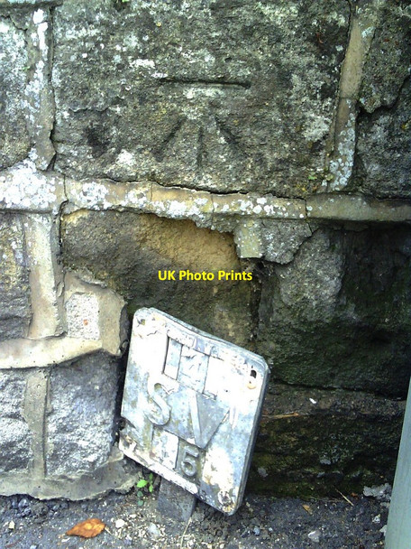 Photo 6"x4" Benchmark on wall outside Folly Bridge Inn Oxford\/SP5106 c2010