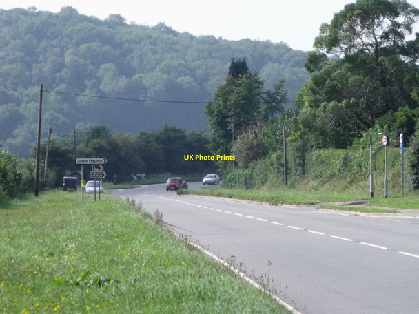 Photo 6"x4" Road junction between A468 and minor road to Lower Machen Draethen c2010