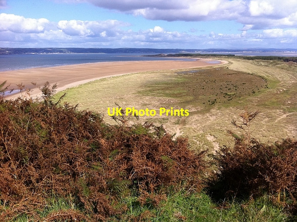 Photo 6"x4" Whiteford Sands from Hills Tor Llangennith c2010