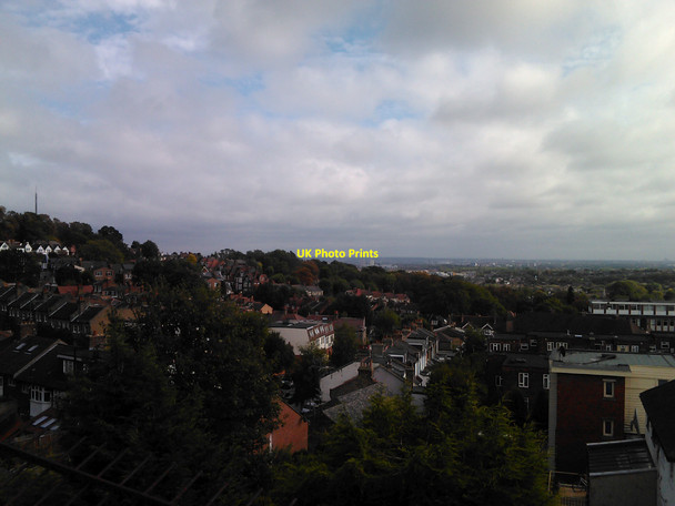 Photo 6"x4" View of Alexandra Palace and beyond from the viaduct on St James's Lane Hornsey c2010