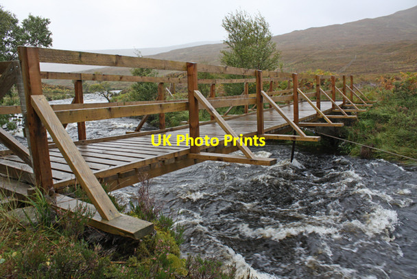 Photo 6"x4" Bridge over the Merkland River Merkland River c2010