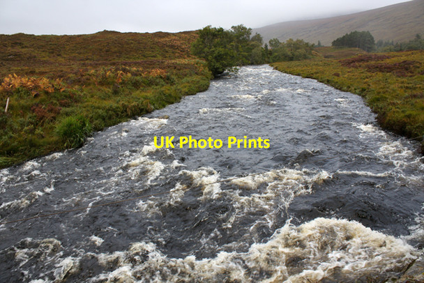 Photo 6"x4" Merkland River in spate Merkland River c2010