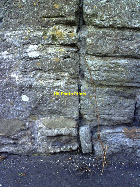 Photo 6"x4" Weathered benchmark on North Street wall Bridport c2010