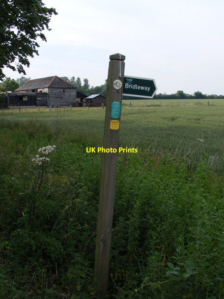 Photo 6"x4" Bridleway marker post beside Wangford Road Westhall\/TM4181 c2010