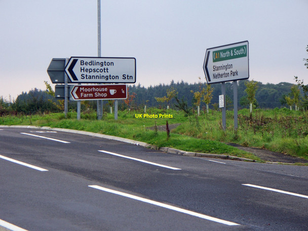Photo 6"x4" Road signs at Stannington Station road-ends Clifton\/NZ2082 c2010