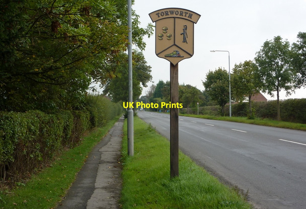 Photo 6"x4" Torworth village sign by the Great North Road Ranskill c2010