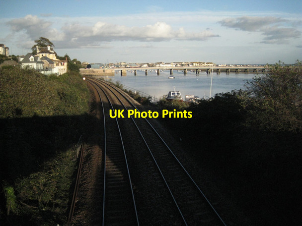 Photo 6"x4" Railway approaching Teignmouth Teignmouth c2010