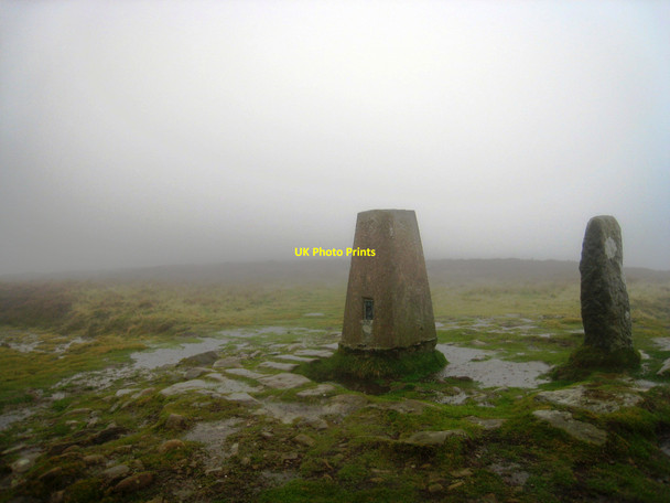 Photo 6"x4" Trig point and boundary marker on Carlton Moor Carlton in Cleveland c2010