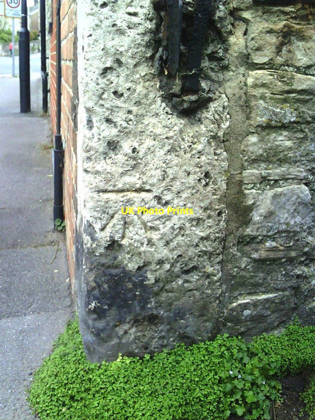 Photo 6"x4" Benchmark on gatepost integrated into #96 High Street Fordington Dorchester\/SY6890 c2010