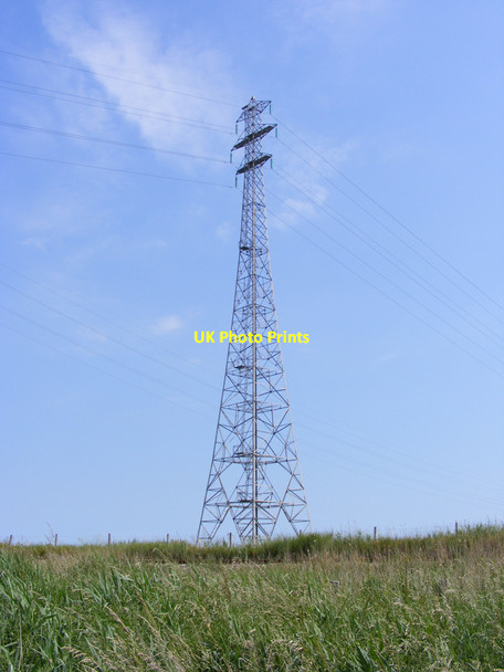 Photo 6"x4" Electricity pylon between the New Cut and the River Waveney St Olaves c2010