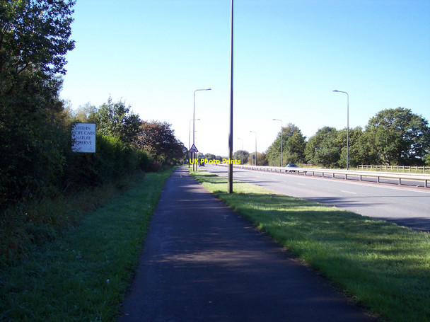 Photo 6"x4" East Lancs Road sign for Within Carrs Nature Reserve Bedford\/SJ6799 c2010