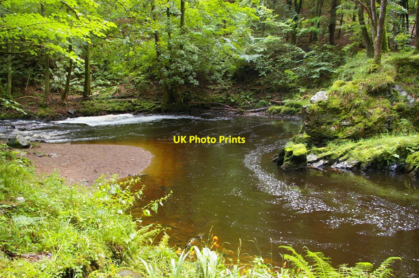 Photo 6"x4" East Lyn River: sharp corner upstream of Watersmeet Countisbury c2010