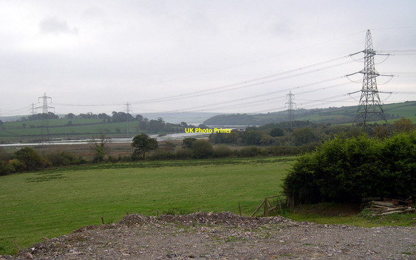 Photo 6"x4" Marshland and view down river Taf Halfpenny Furze c2010