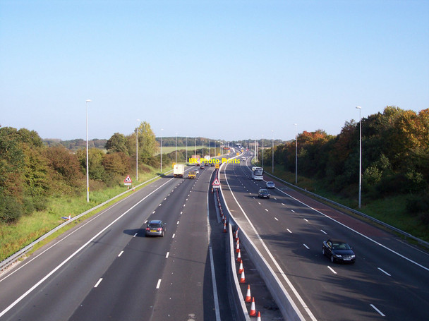 Photo 6"x4" The M6 viewed northbound from Miles Lane Shevington c2010