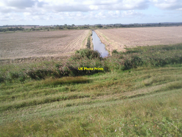 Photo 6"x4" View across Wade Marsh from the Northern Sea Wall Potten Street c2010
