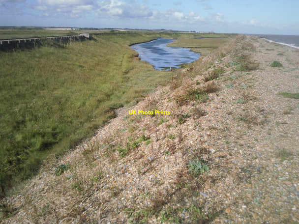 Photo 6"x4" Lagoon behind shingle bank east of Reculver Potten Street c2010