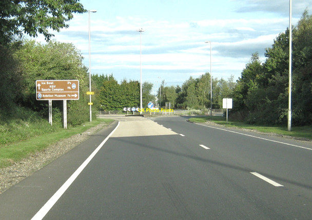 Photo 6"x4" Roundabout at the junction of the A75 and the A701 Dumfries c2010