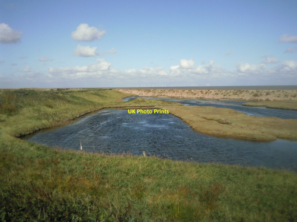 Photo 6"x4" Saltwater lagoon seen from Northern Sea Wall Potten Street c2010