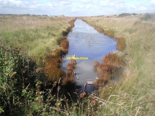 Photo 6"x4" Channel by shellfish hatchery, Reculver Reculver c2010