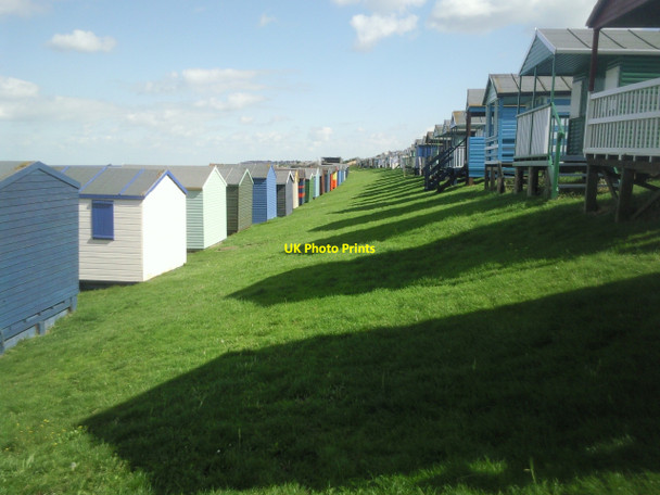 Photo 6"x4" Rows of beach huts at Tankerton Whitstable c2010