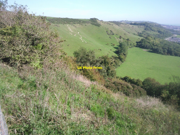 Photo 6"x4" Folkestone White Horse from the North Downs Way Folkestone c2010