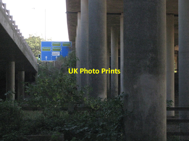 Photo 6"x4" M6 junction 3 eastbound exit Bedworth c2010