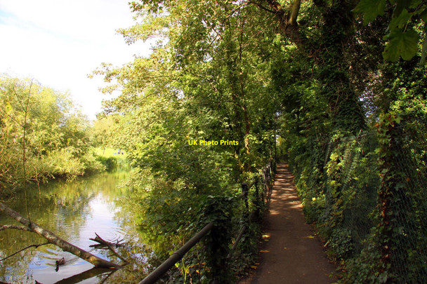 Photo 6"x4" Footpath from Caversham Lock Reading c2010