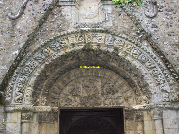Photo 6"x4" Norman tympanum of St. Mary's, Patrixbourne, Kent Patrixbourne c2007