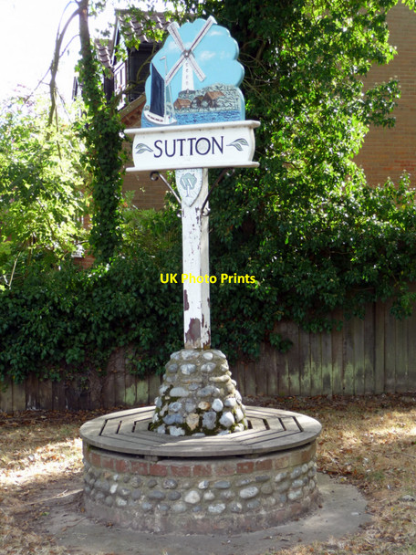 Photo 6"x4" Sutton Village Sign, Sutton, Norfolk Sutton\/TG3823 c2009
