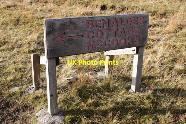 Photo 6"x4" Sign on footpath by Loch Ericht Allt Udlamain c2010
