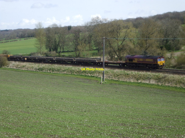 Photo 6"x4" Goods train at Crofton, Wiltshire Crofton\/SU2662 c2008