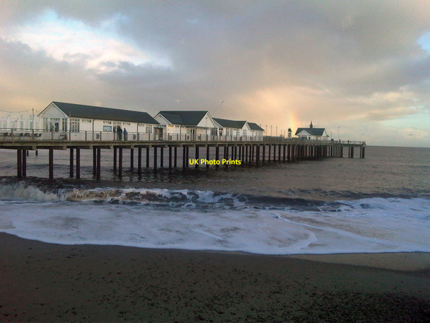 Photo 6"x4" Southwold Pier in moody Autumn Light Southwold c2010