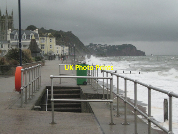 Photo 6"x4" Teignmouth seafront, wet'n'windy: 1 Teignmouth c2010