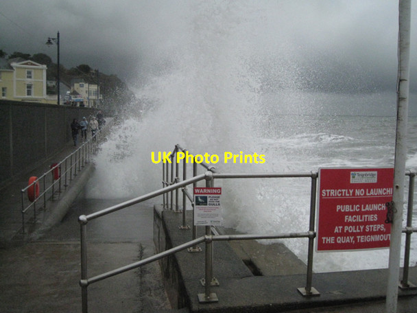Photo 6"x4" Teignmouth seafront, wet'n'windy: 3 Teignmouth c2010