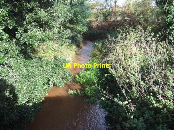 Photo 6"x4" The brook under Matford Bridge in flood Alphington c2010