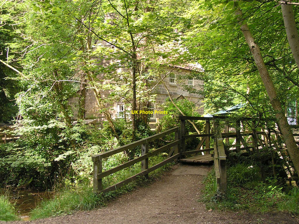 Photo 6"x4" Bridge across the Beck with Falling Foss Tea Gardens in the background Sneatonthorpe c2010