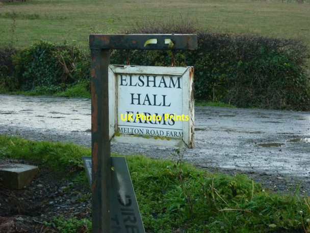 Photo 6"x4" The sign for Elsham Hall Farms at Melton Hall Farm Wrawby c2010