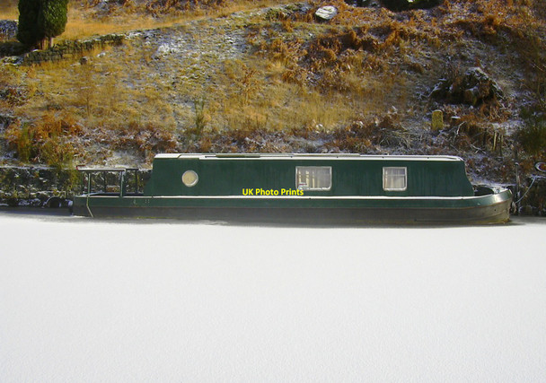 Photo 6"x4" Icebound Barge, Rochdale Canal at Warland Warland\/SD9420 c2010