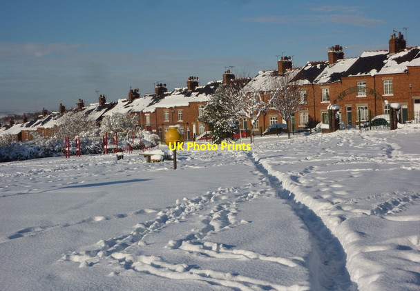 Photo 6"x4" Recreation ground under snow Bolsover c2010