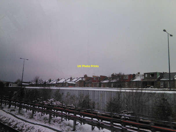 Photo 6"x4" Snow-covered backs of houses on Grove Green Road Leyton\/TQ3786 c2010