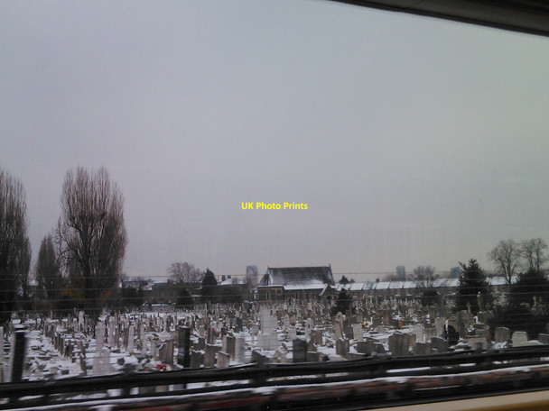 Photo 6"x4" View of St Patrick's Cemetery in the snow #2 Leyton\/TQ3786 c2010